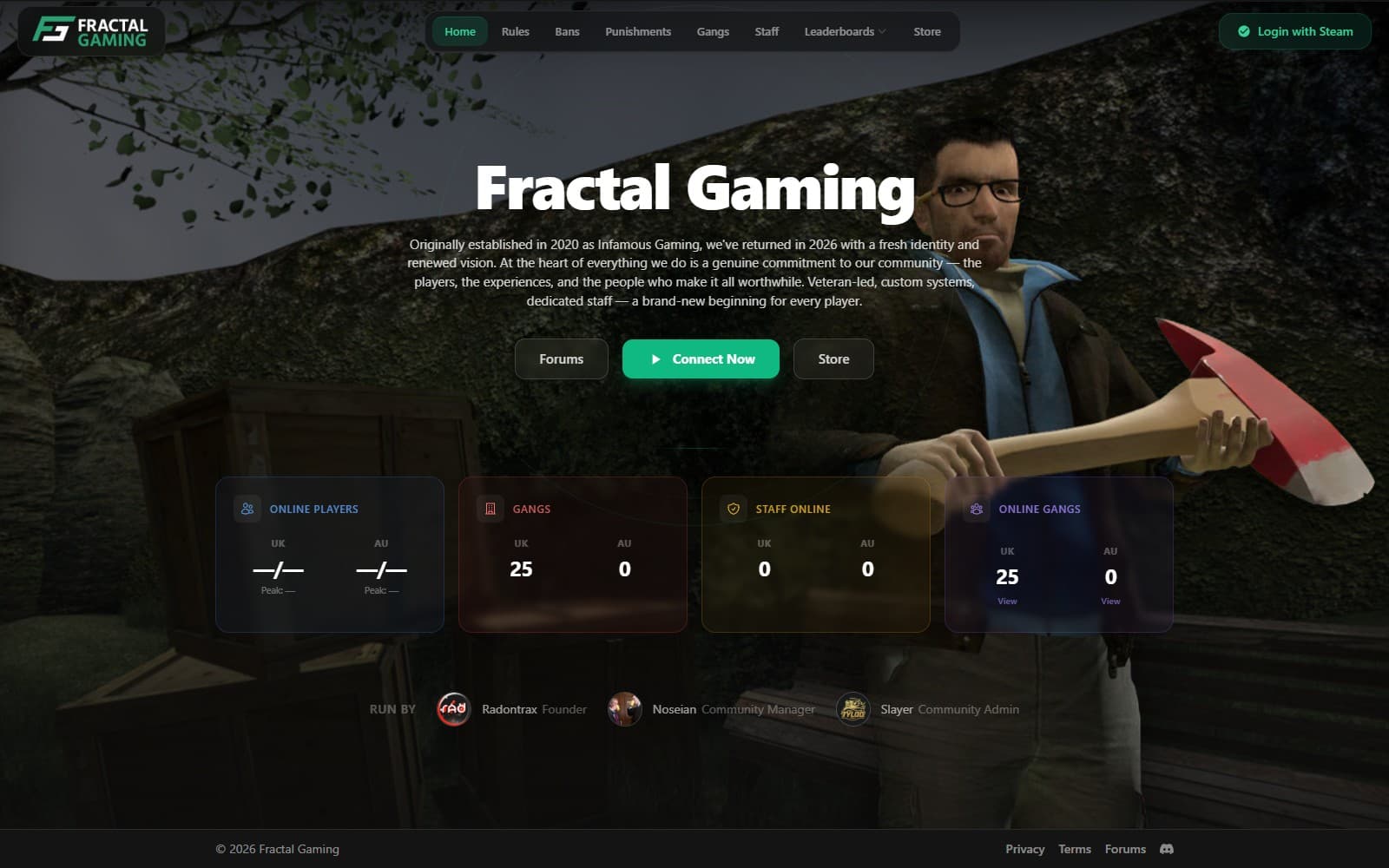 Fractal Gaming - A full community platform for a Garry’s Mod DarkRP network.